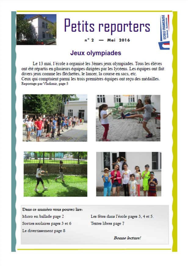 journal ecole francaise Tachkent Mai 2016