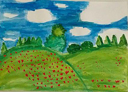 Les champs de coquelicots (en observant les coquelicots de Claude Monet)